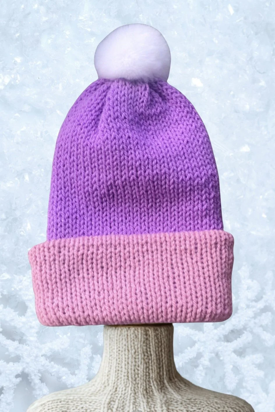 Acrylic Adult Beanie with Pom Pom