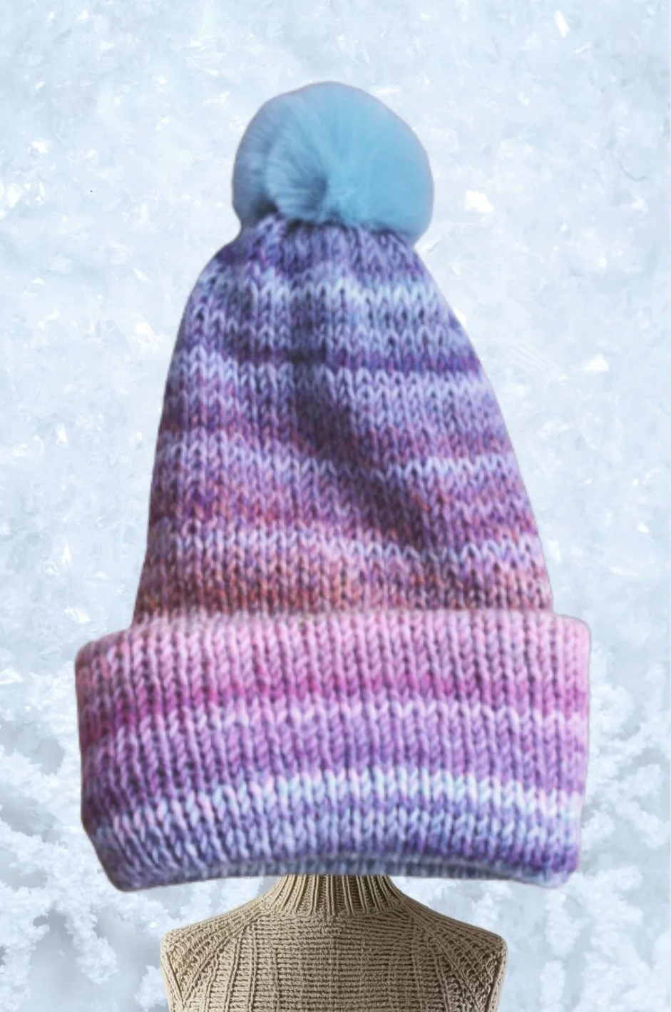 Acrylic Wool Mix Adult Beanie with Pom Pom