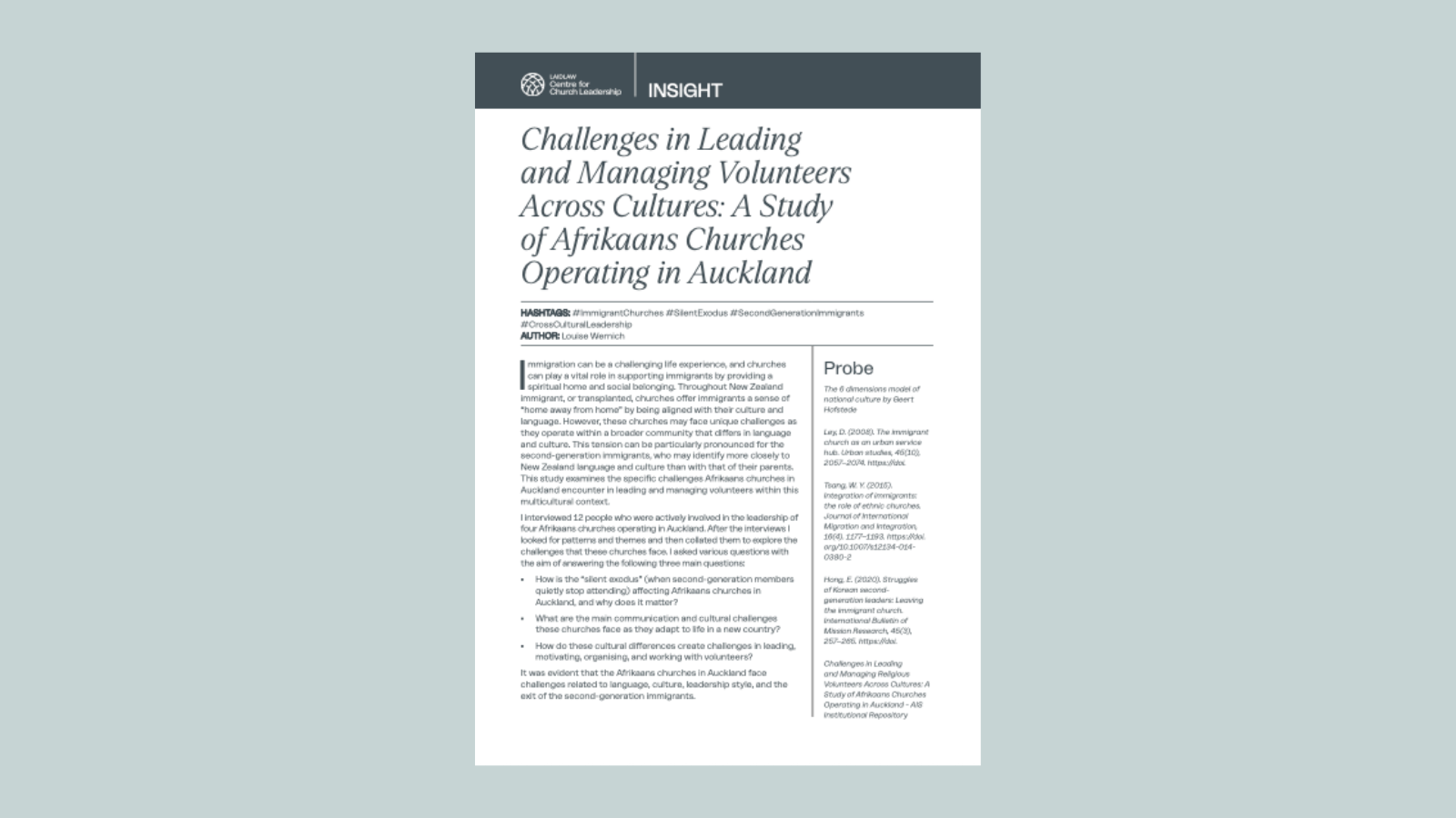 Challenges in Leading and Managing Volunteers across Cultures