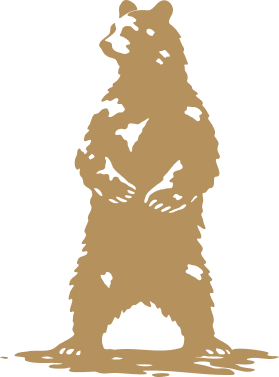 Silhouette of a standing meerkat with paws raised in front