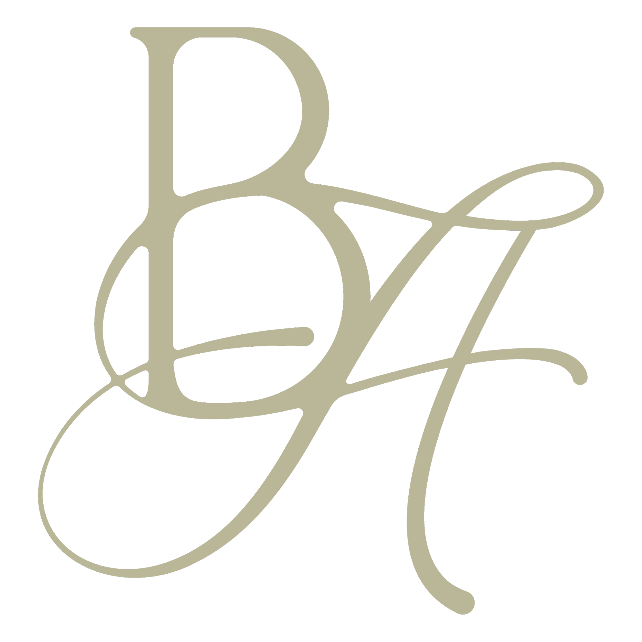 A light green sub mark of the letters 'B' and 'A' on The Birth Atelier website.