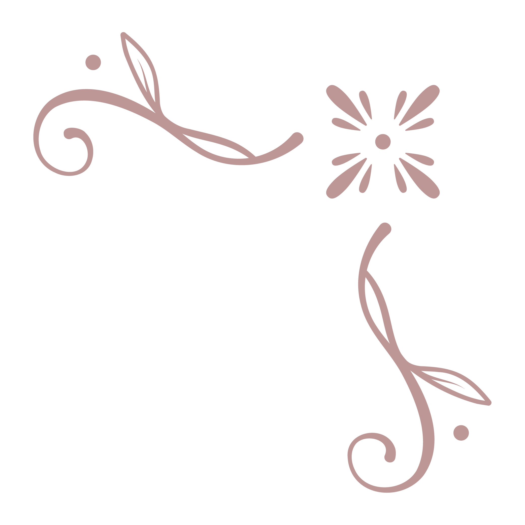 A light pink, floral corner border design on The Birth Atelier website.