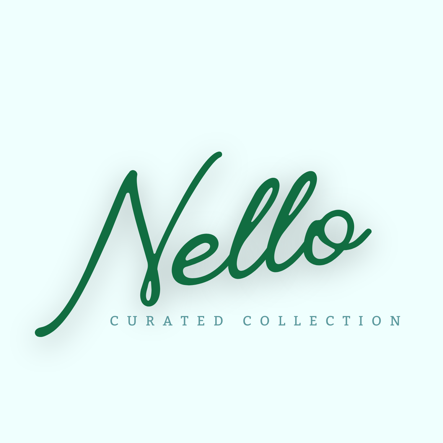 Text reading 'Hello Curated Collection' on a light background.