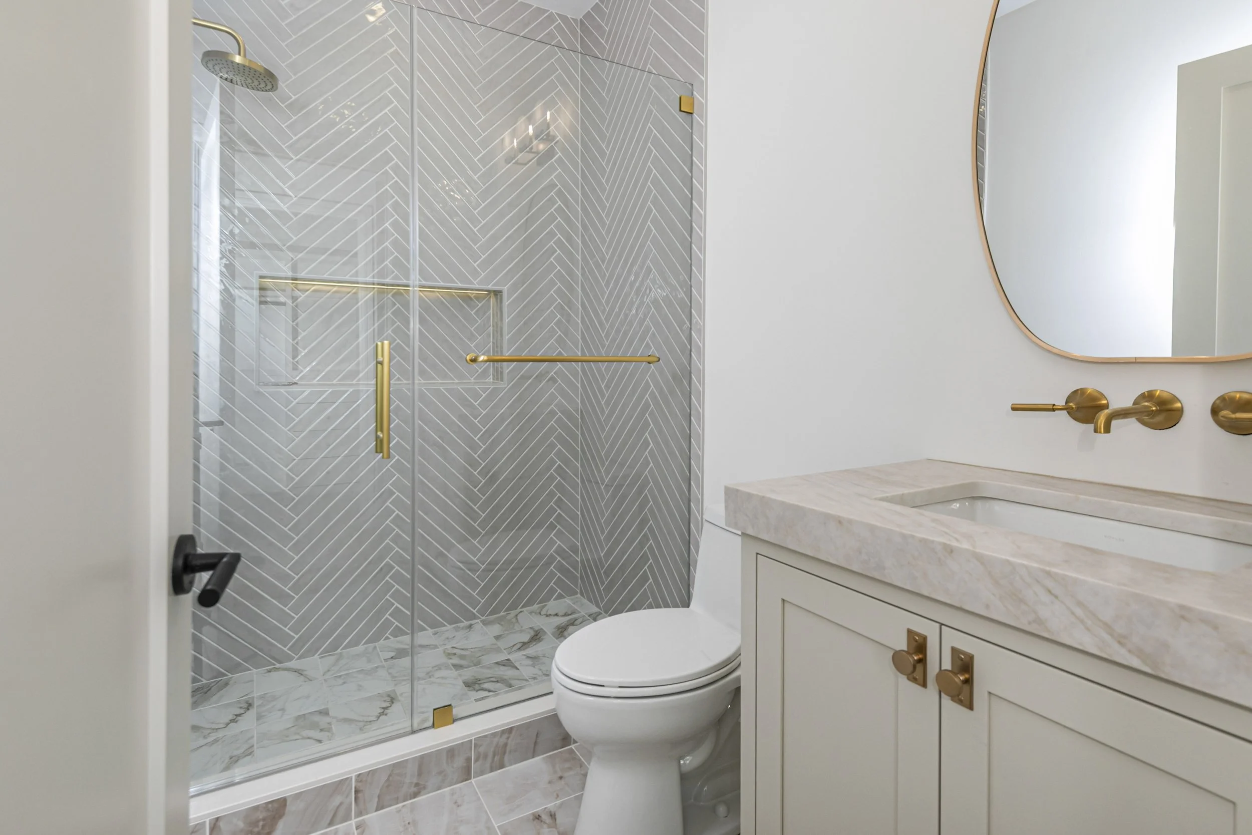 Oak Haven bathroom vanity and shower