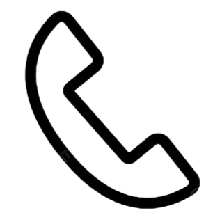 Line drawing of a telephone handset icon
