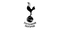 A stylized black and white image of a curled snake with a spade-shaped tail.