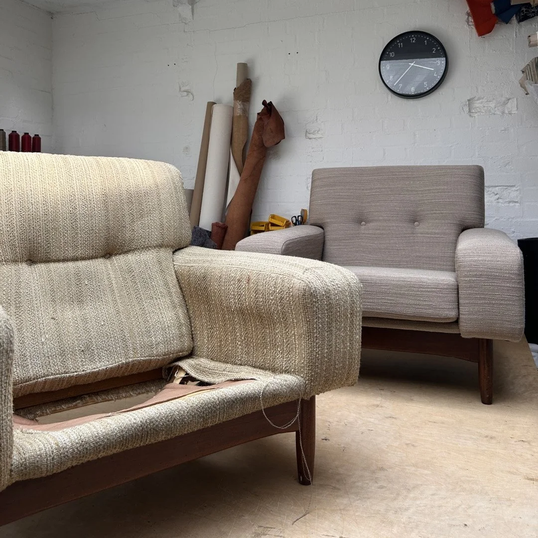 Ib Kofod Larsen Armchair Upholstery - Before and After