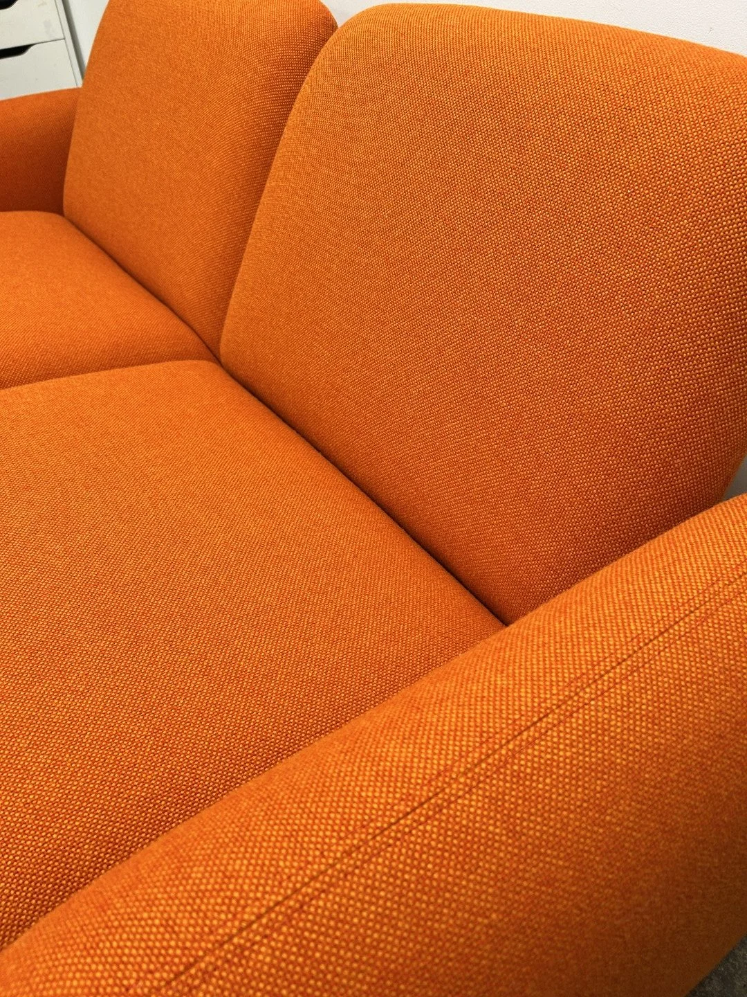 Herman Miller Chiclet Sofa Upholstery and Restoration in Kvadrat Hallingdal Fabric 