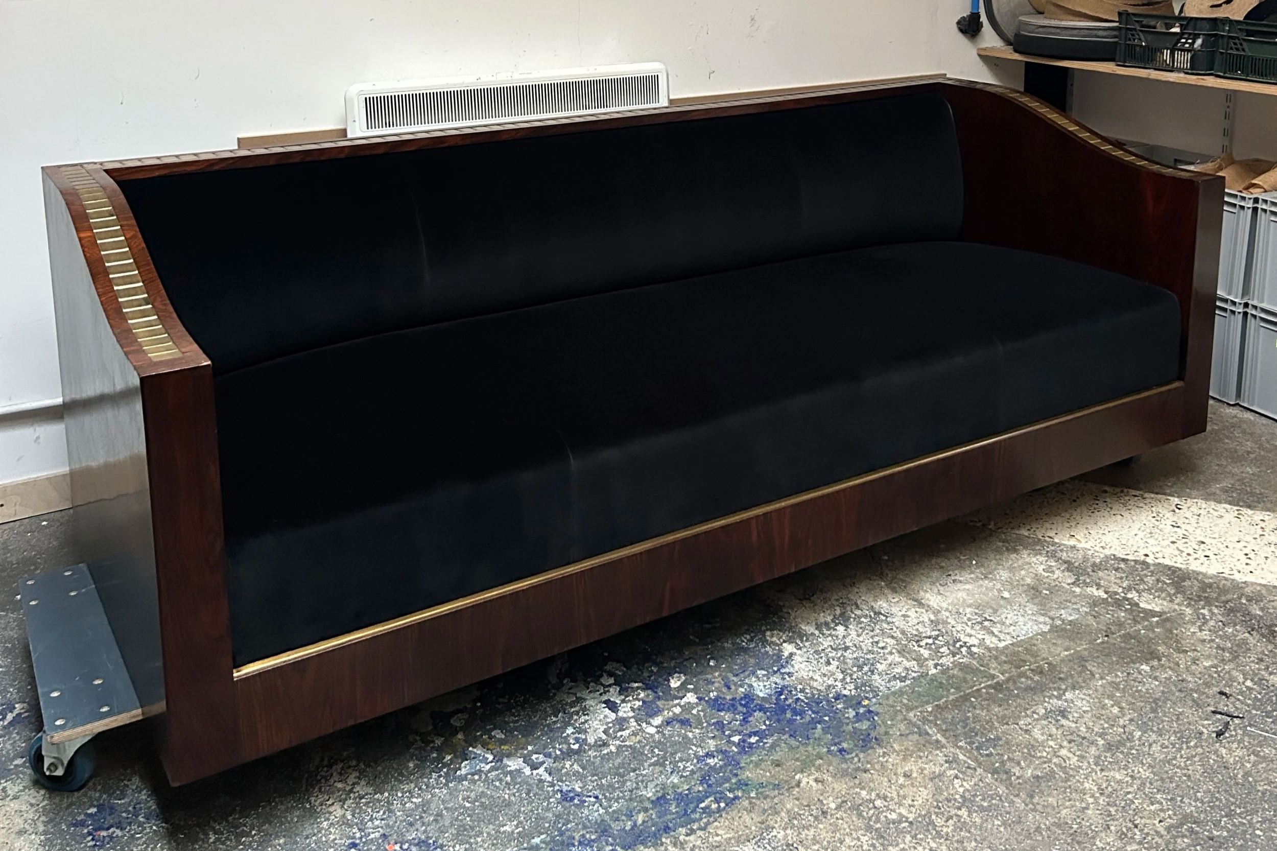 Art Deco Gilt and Mahogany Sofa for Charles of Lloyd