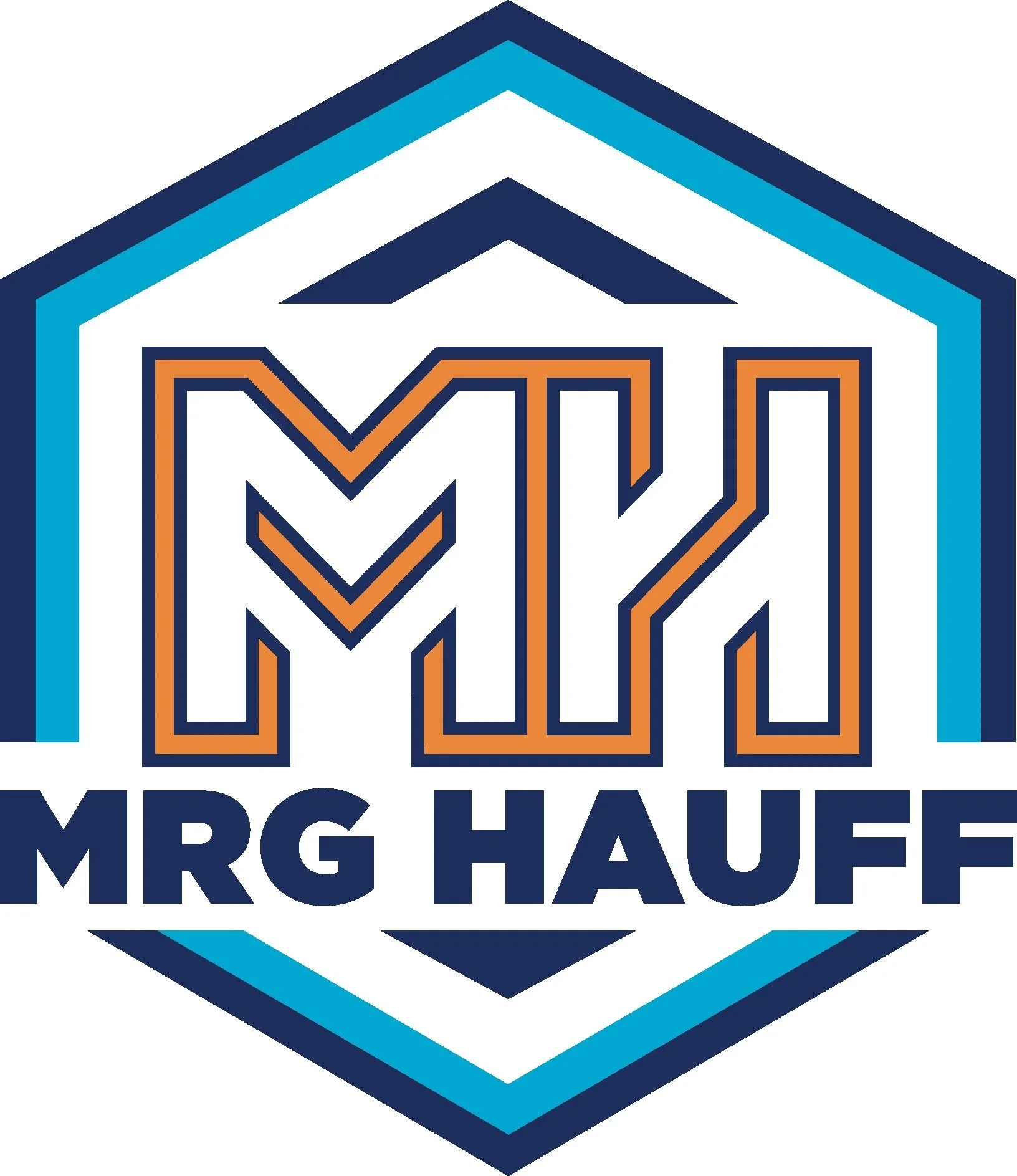 Logo with the name "Mr. G. Hauf" in stylized font within a diamond-shaped outline in blue tones.