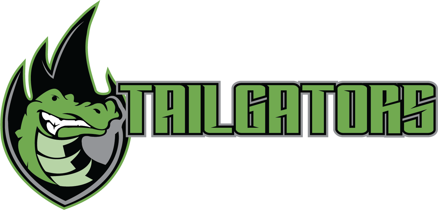 The logo features a cartoon alligator head with a smiling expression inside a shield, with the word "TALGATORS" next to it in bold, green and black lettering.
