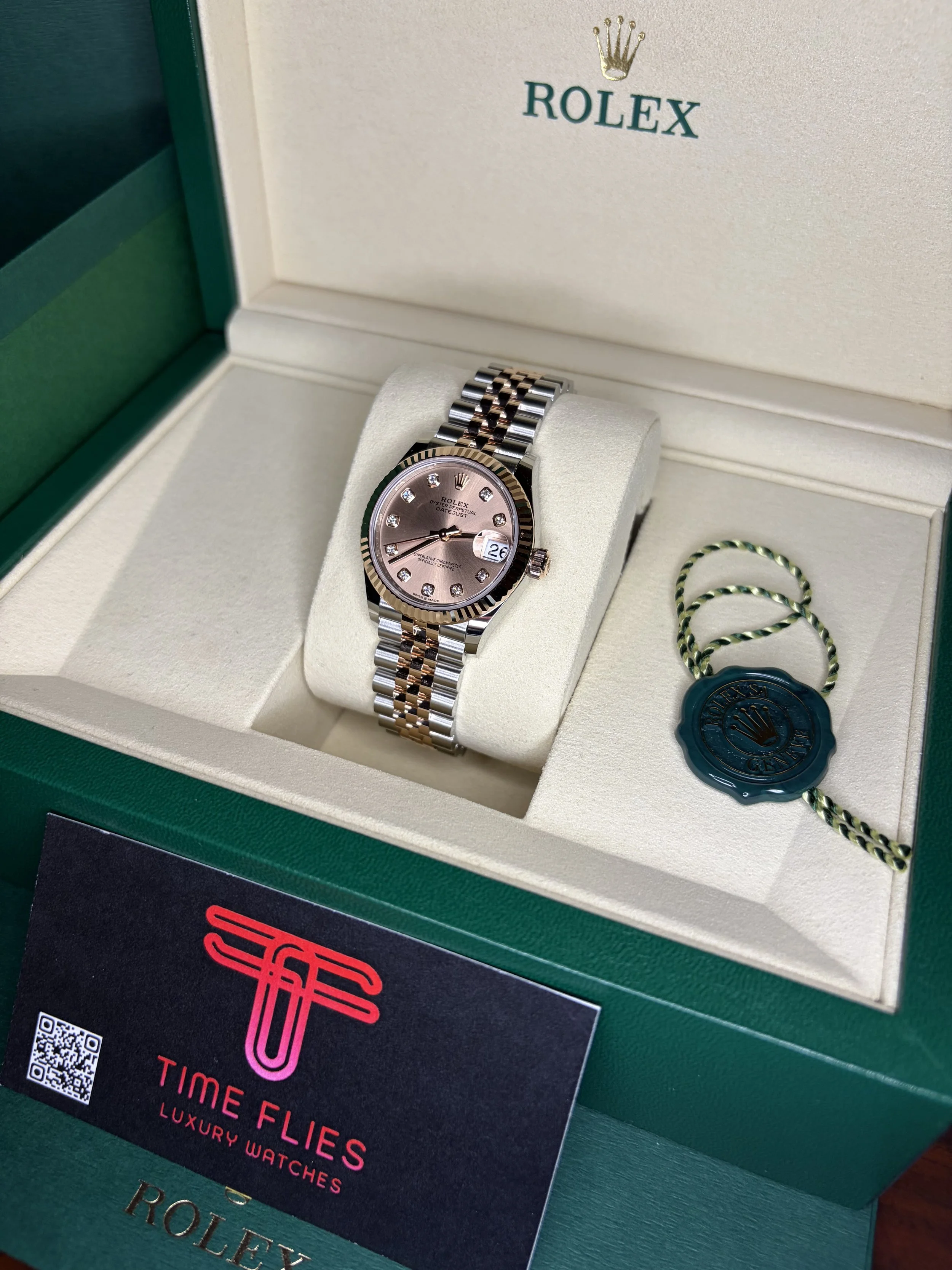 Rolex Datejust 31mm Rose Gold Rosé Diamond Dial