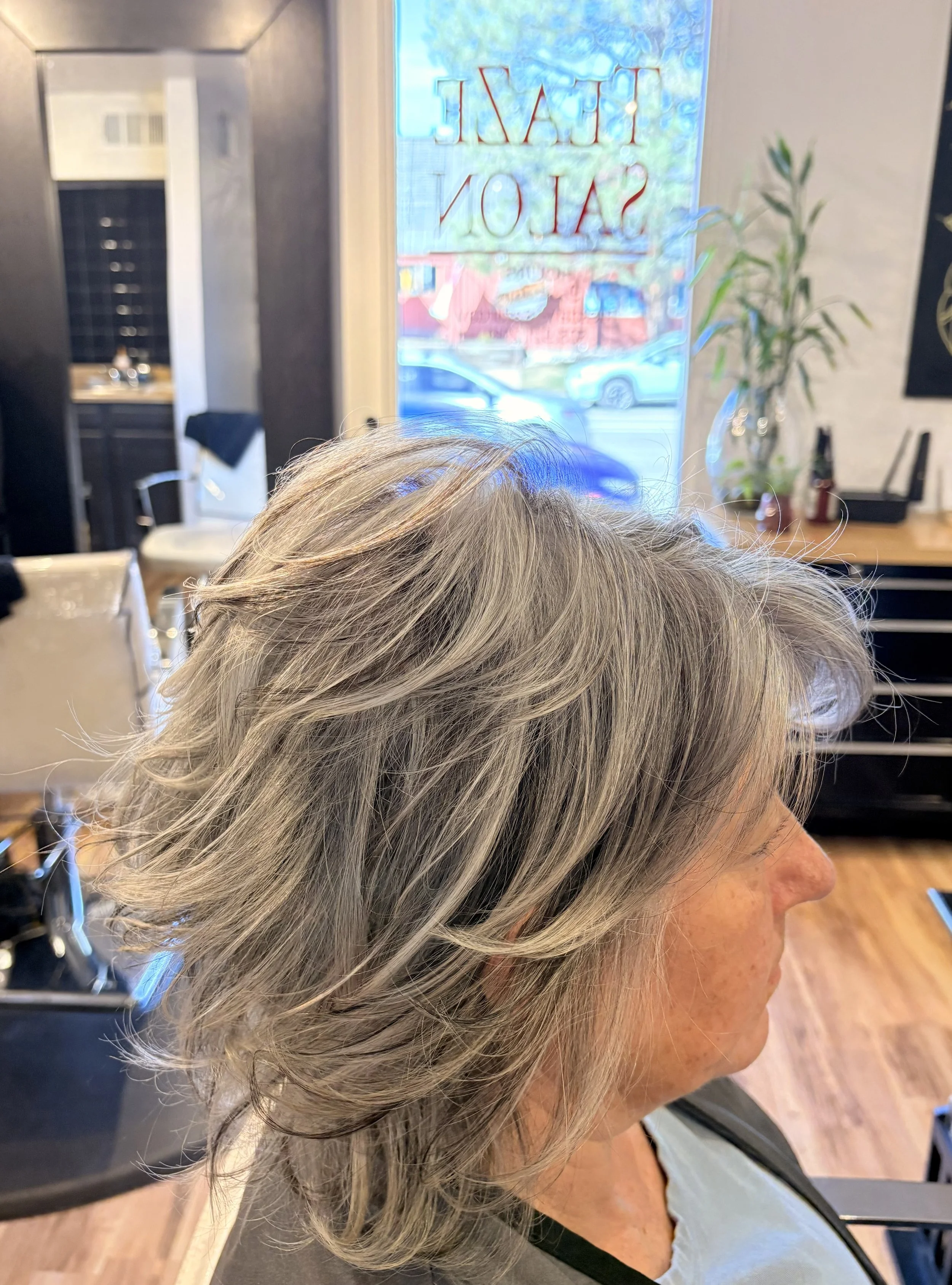 Modern blunt cut by Denver Cherry Creek hairstylist