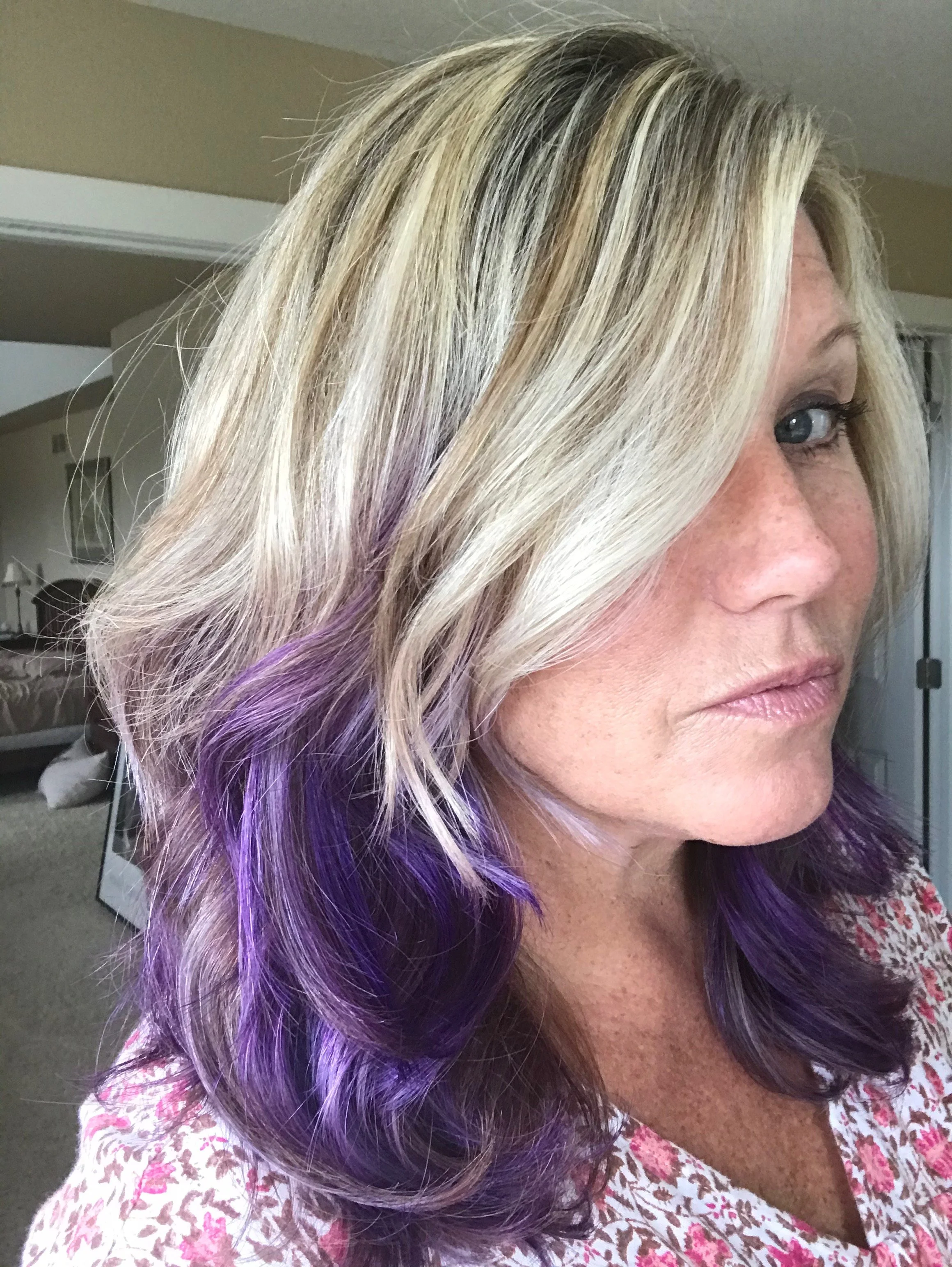 Textured haircut with violet undertones and styling by Cherry Creek Denver salon professional