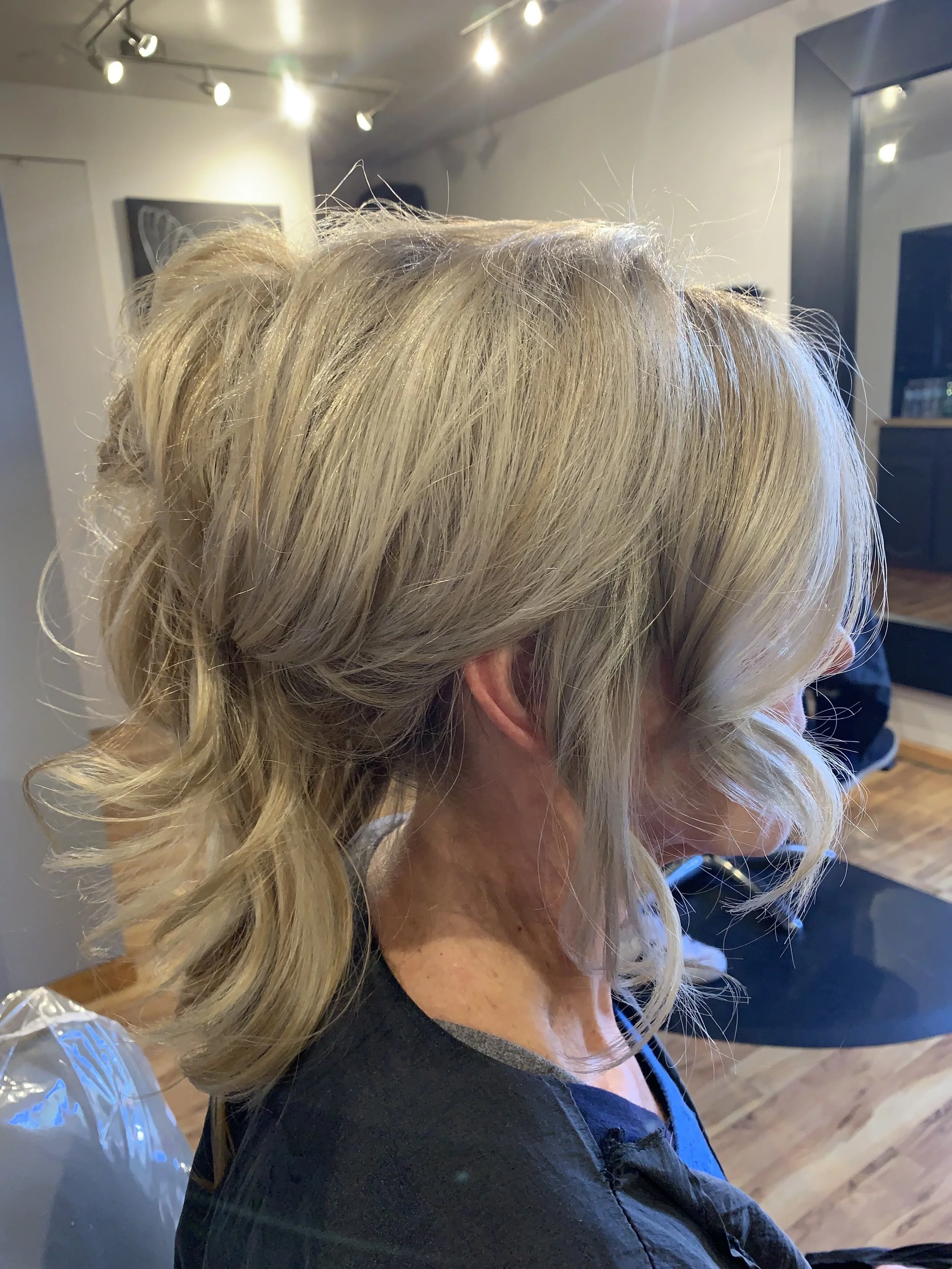 Wedding hair styling in Cherry Creek Denver with soft romantic waves