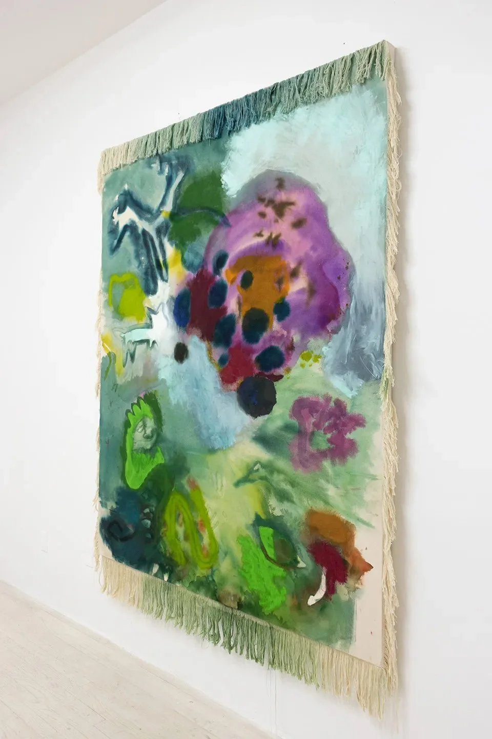 She Dreams, 2022 
Watercolor and oil on canvas
80 x 62 inches