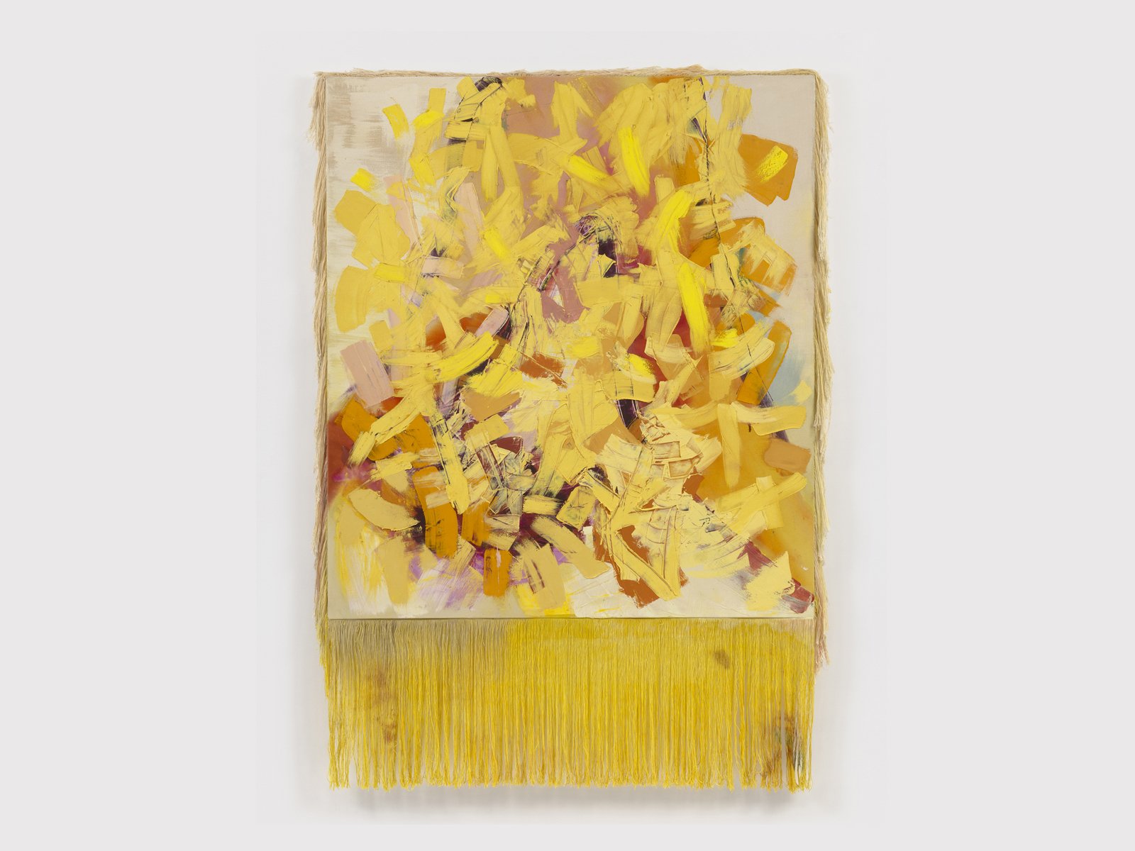 The Golden Path, 2024, 
Watercolor and oil paint on canvas, 
72 × 57 in