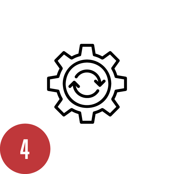 Icon of a gear with a circular arrow inside, symbolizing settings or process updates.