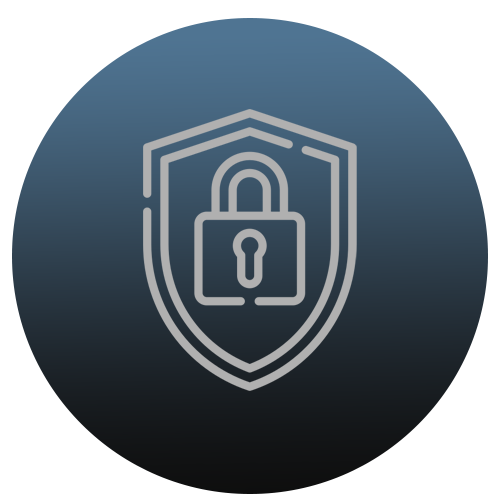 Icon of a shield with a padlock, symbolizing security or protection.