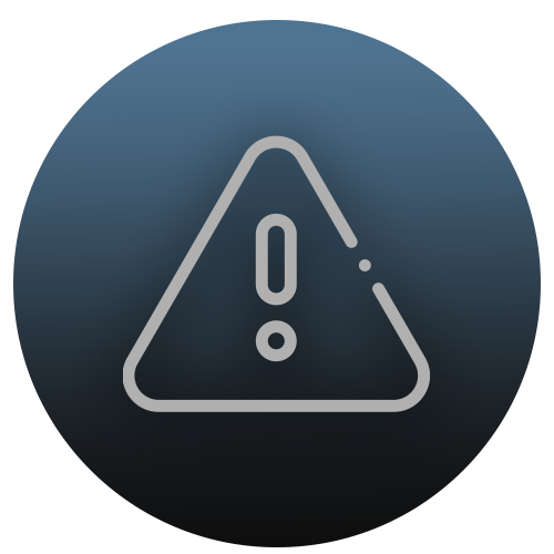 Warning icon with an exclamation mark inside a triangle