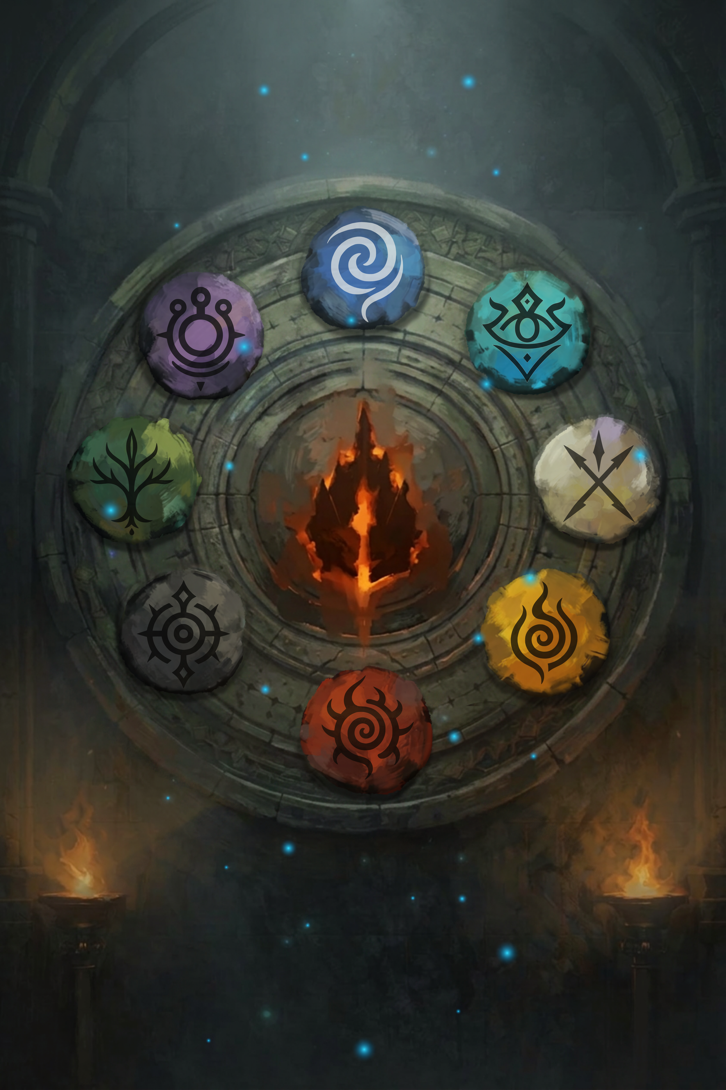 The Circle of Arynbel featuring the Tide soulmark, shown as a glowing symbol within an ornate circular design.