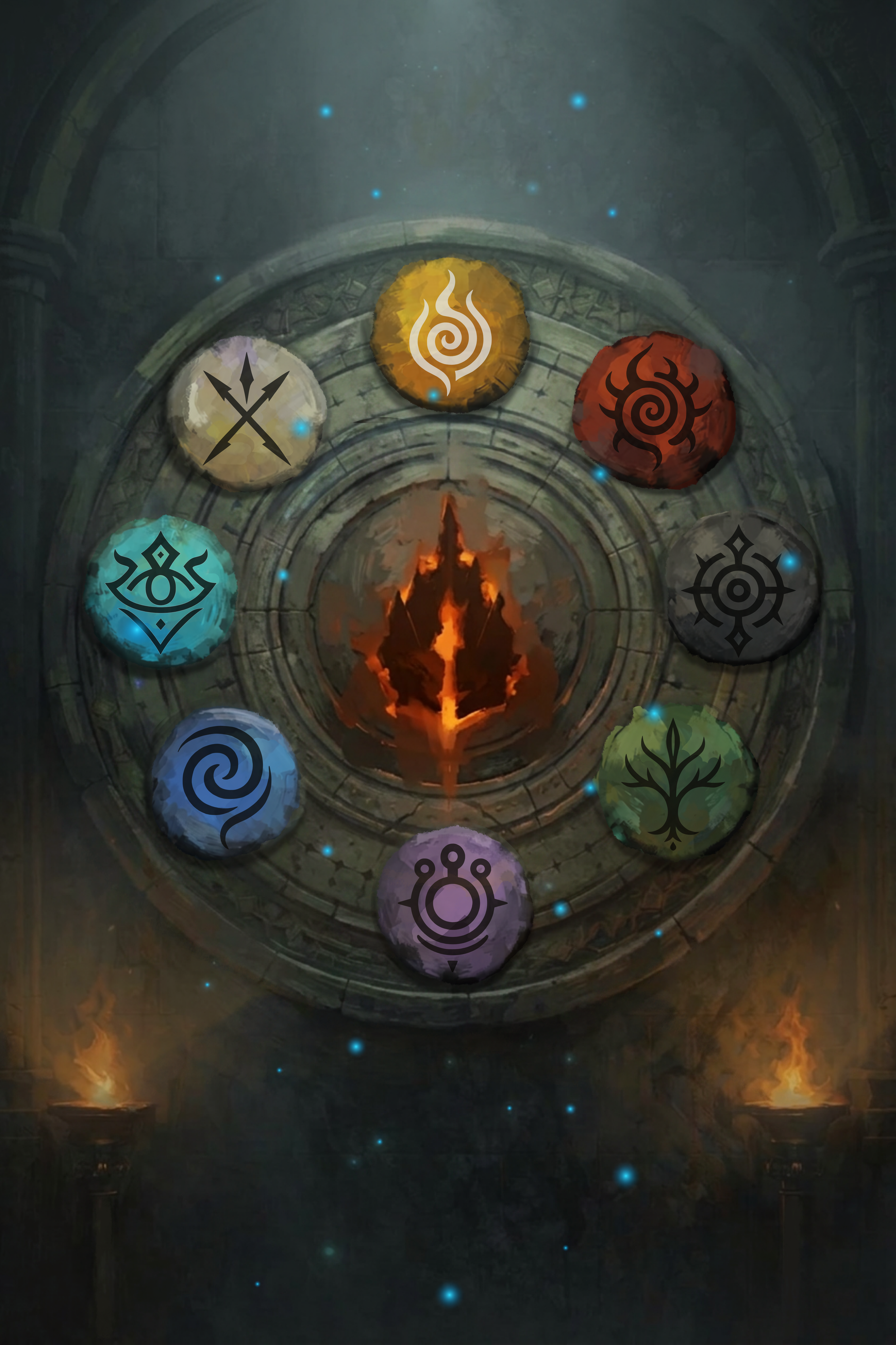 The Circle of Arynbel featuring the Flame soulmark within a glowing circular sigil.