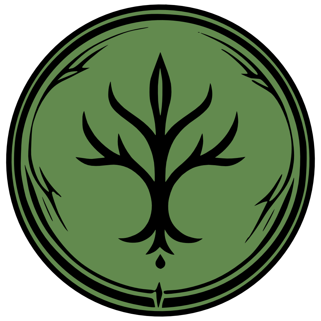 Root soulmark symbol from Chronicles of Arynbel, shown as a circular green emblem with a black tree glyph.
