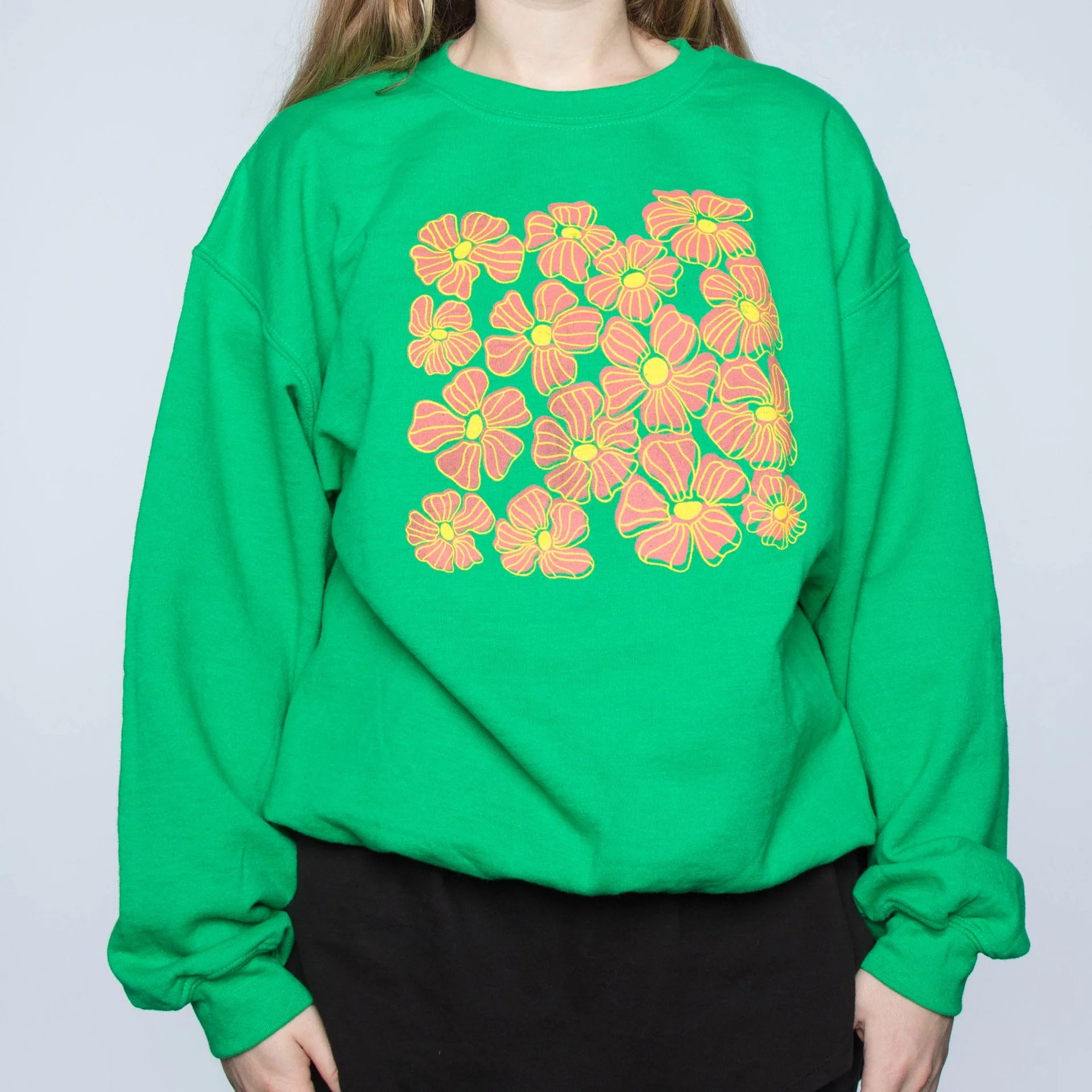 illustrated and screen printed sweatshirts
