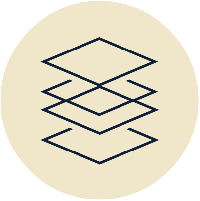 Stacked layers icon representing organizational design
