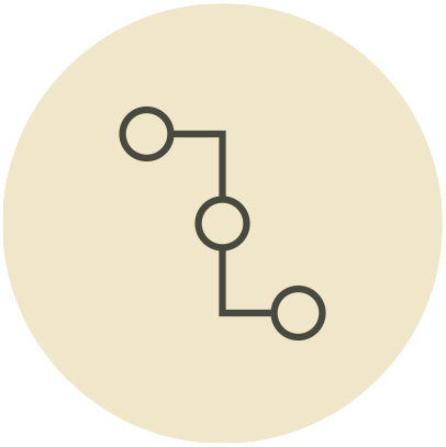 Connected nodes icon representing alignment