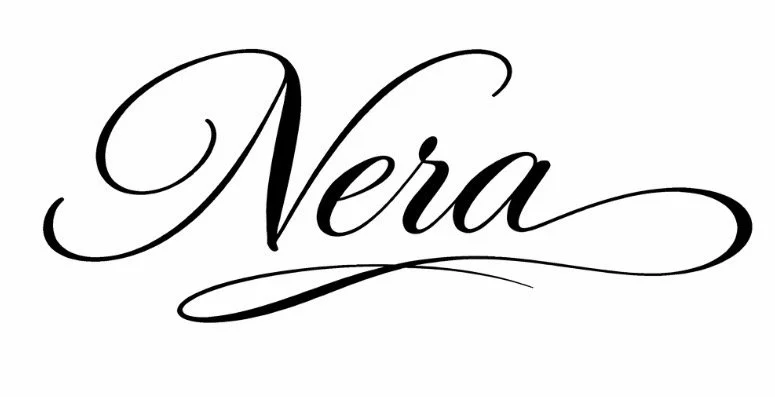 Elegant black cursive text spelling 'Nera' on a white background.
