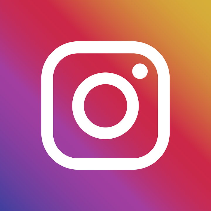 Instagram logo with a colorful gradient background.