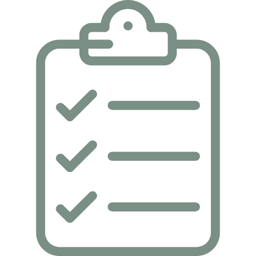 Sage green clipart of a clipboard