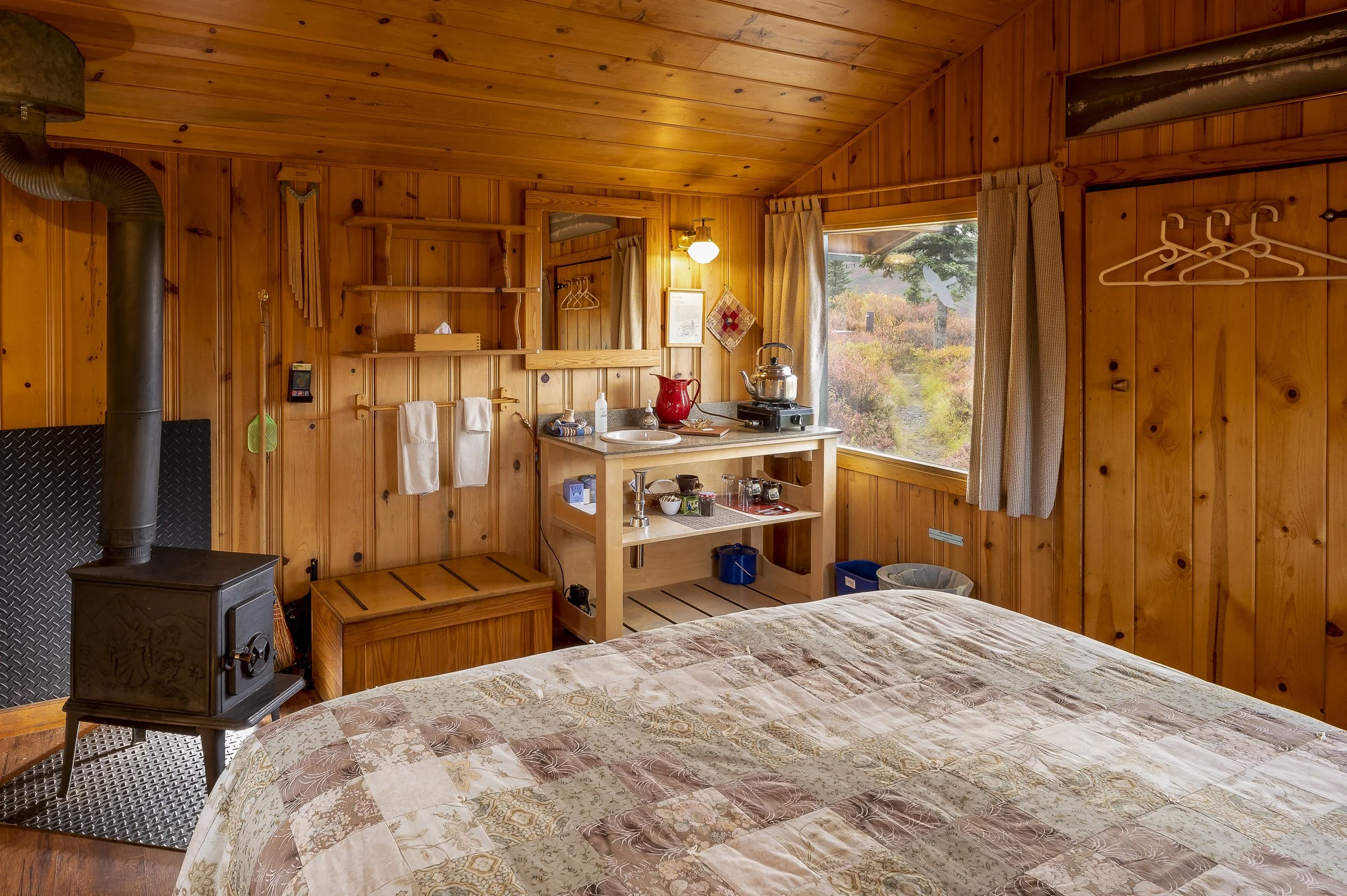 Inside of the guest cabins at Camp Denali