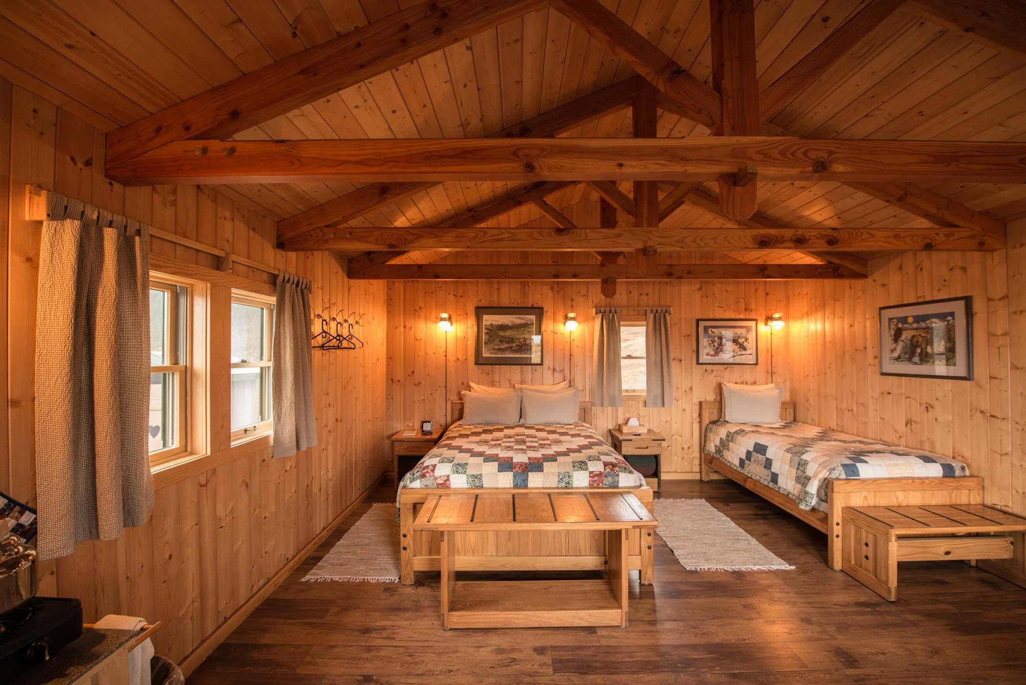 Inside of the guest cabins at Camp Denali