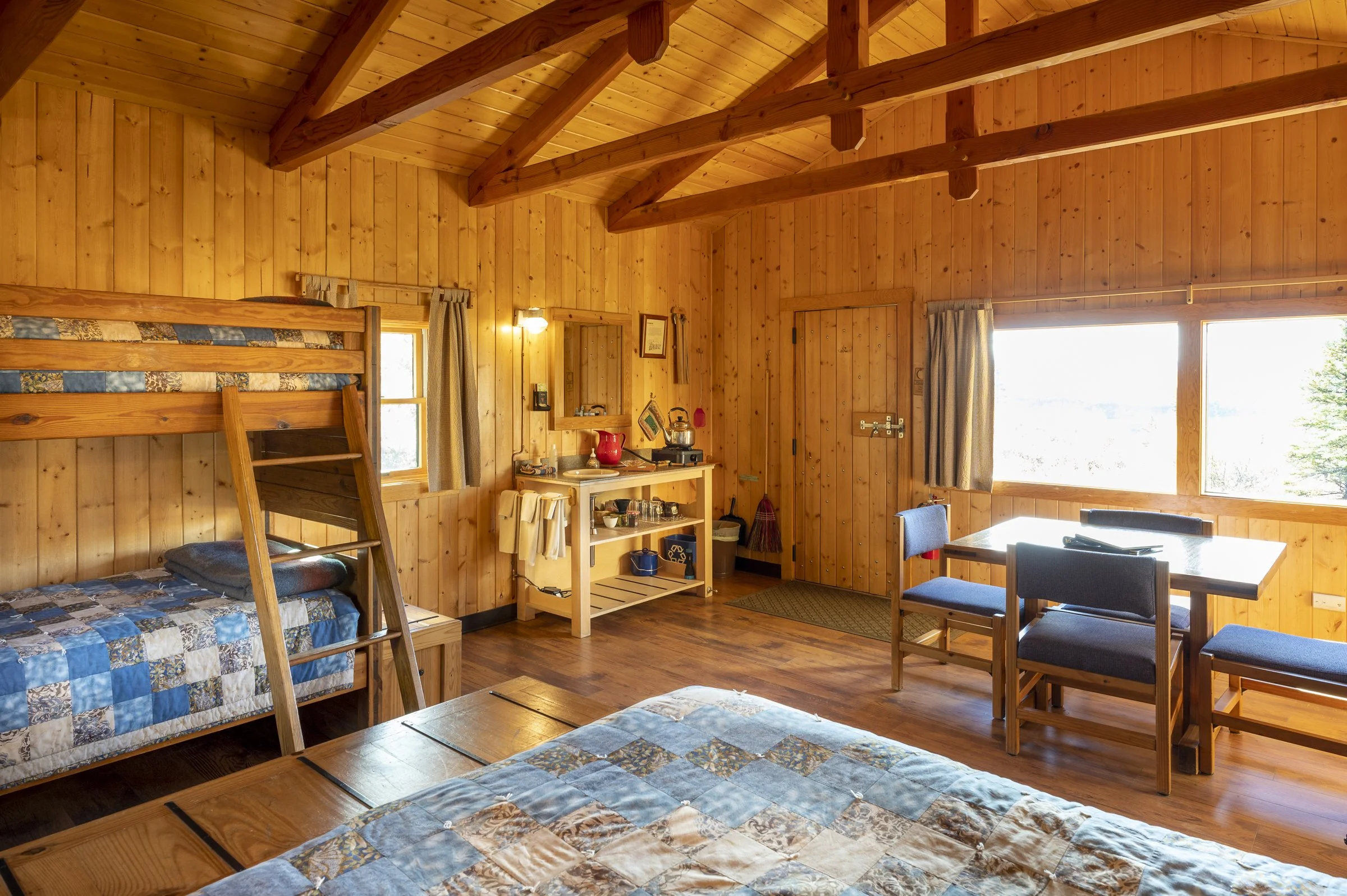 Inside of the guest cabins at Camp Denali