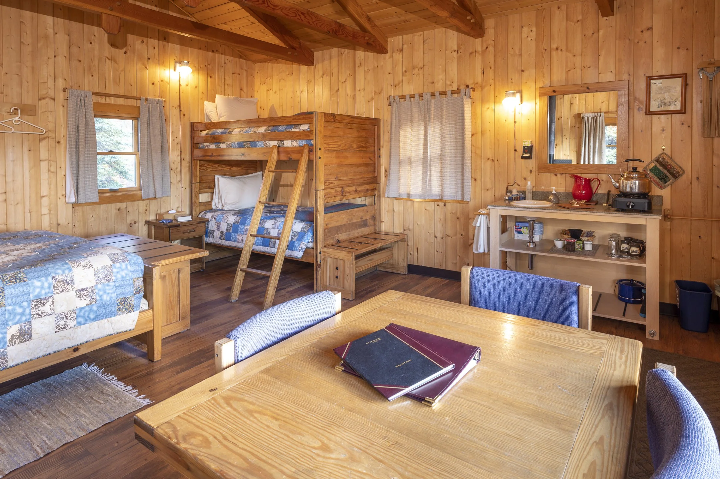 Inside of the guest cabins at Camp Denali