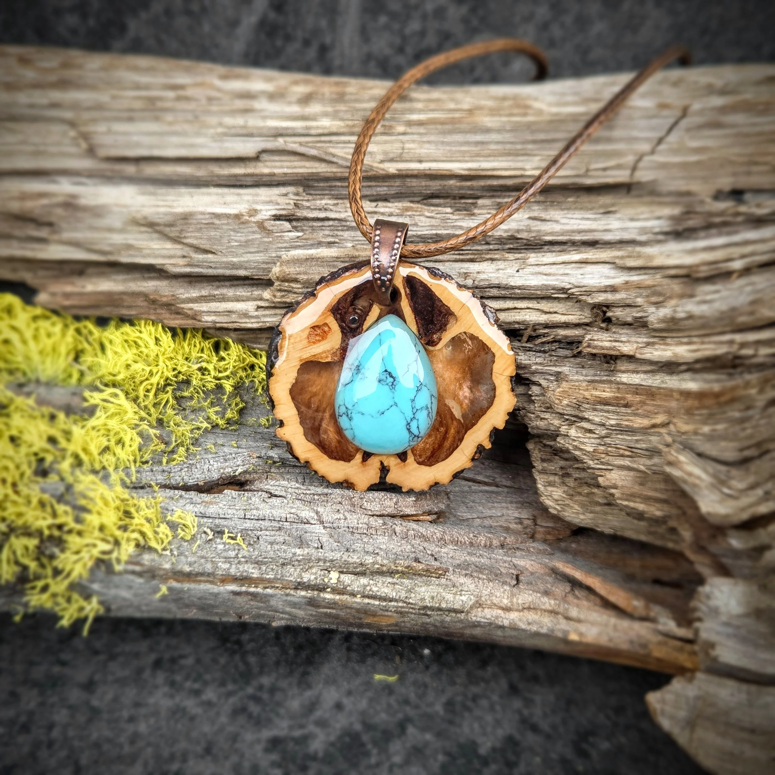 Turquoise Walnut Necklace
