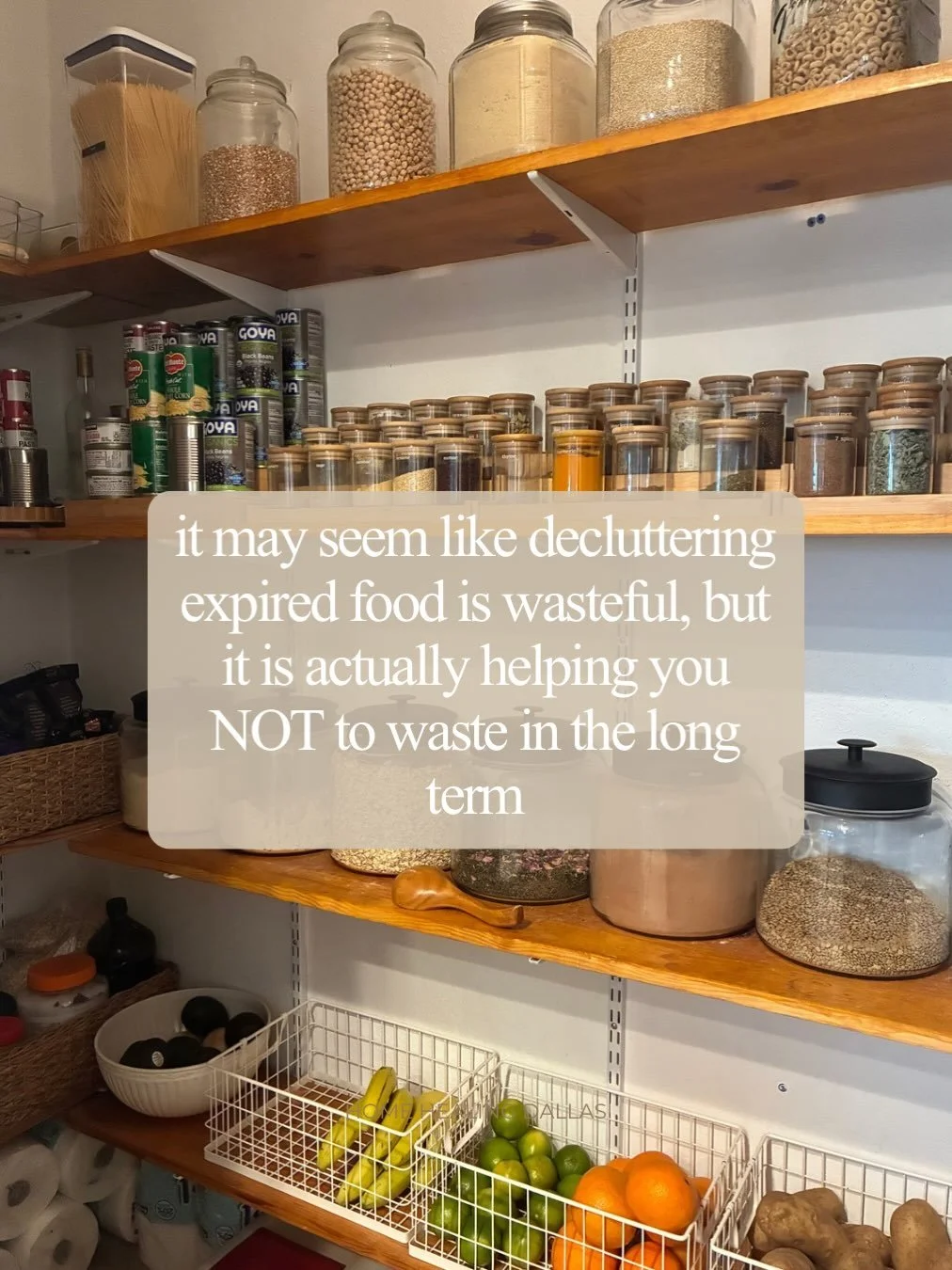 Annoying but true: When you can see everything clearly there is less waste. 

Your things are valuable and we try to always give you ideas on how to reuse/recycle and where to donate your things in a meaningful way to you.

For example: Lots of expir