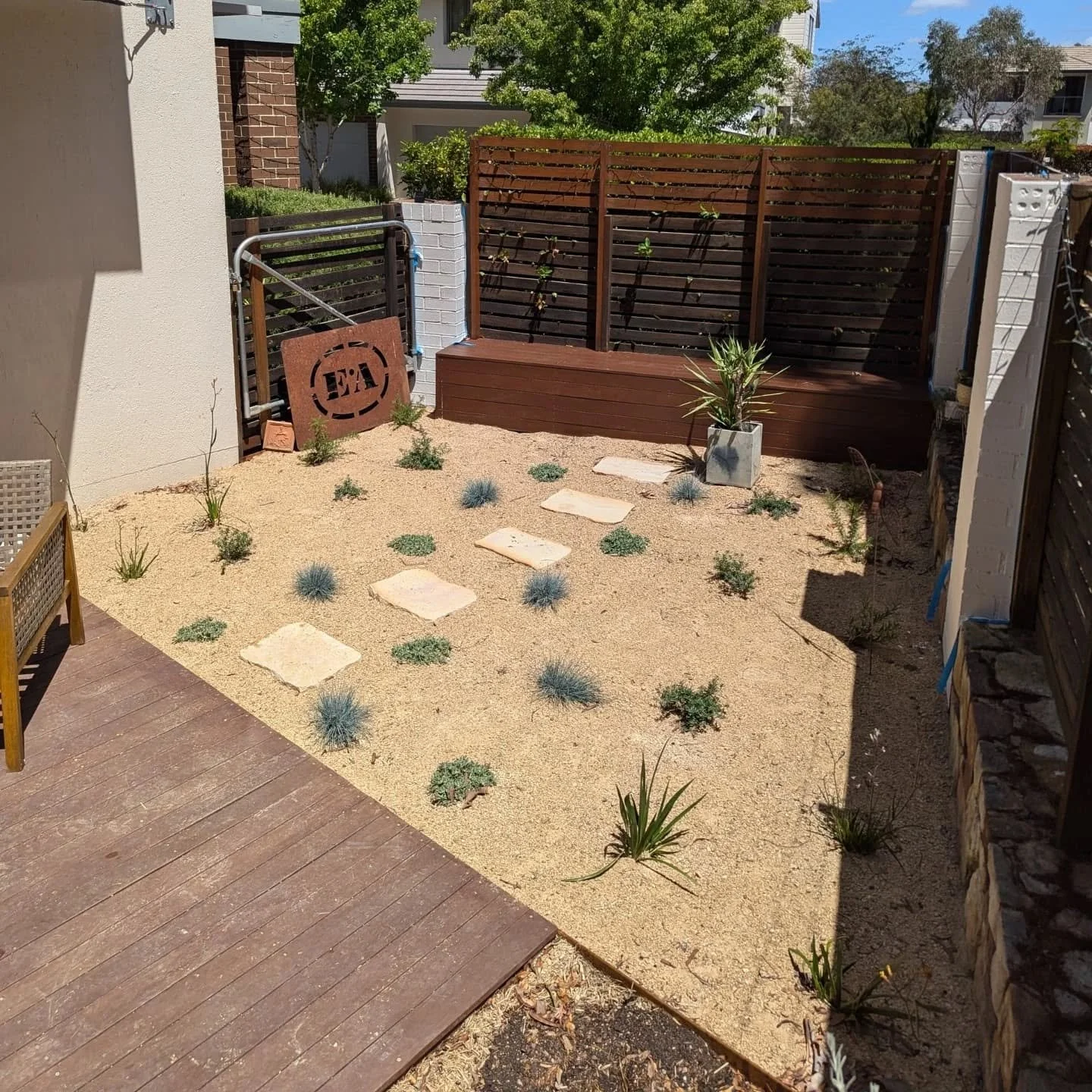 Desert area with Australian Natives!

Check out the before and afters on this small courtyard our team completed at the end of last year. 

New gardens
Mortared paving 
Shade sail
Full irrigation system 
Tiff tuff lawn install 

#landscaping #canberr