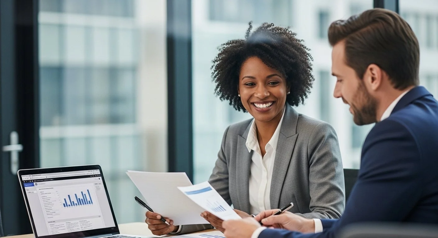 CFO review financials with partner