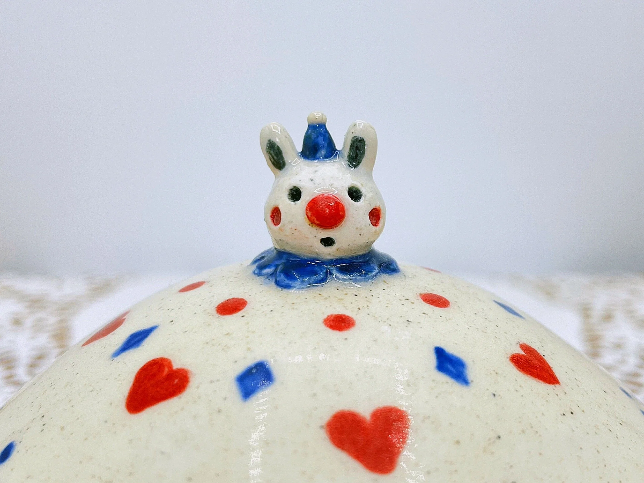 Clown Bun Circus Lidded Vessel 4.JPG