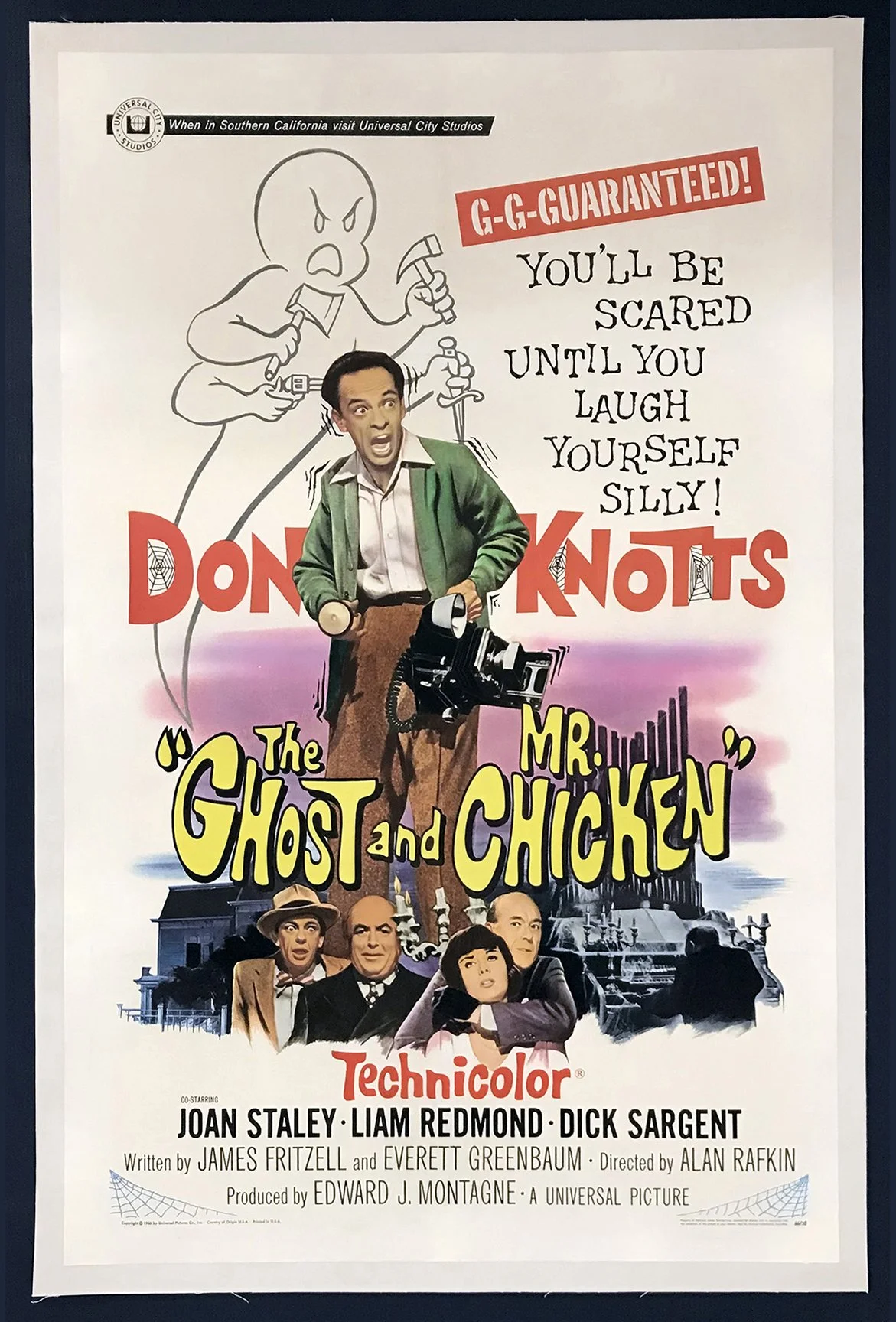 THE GHOST AND MR. CHICKEN (1966) Original One Sheet on Linen