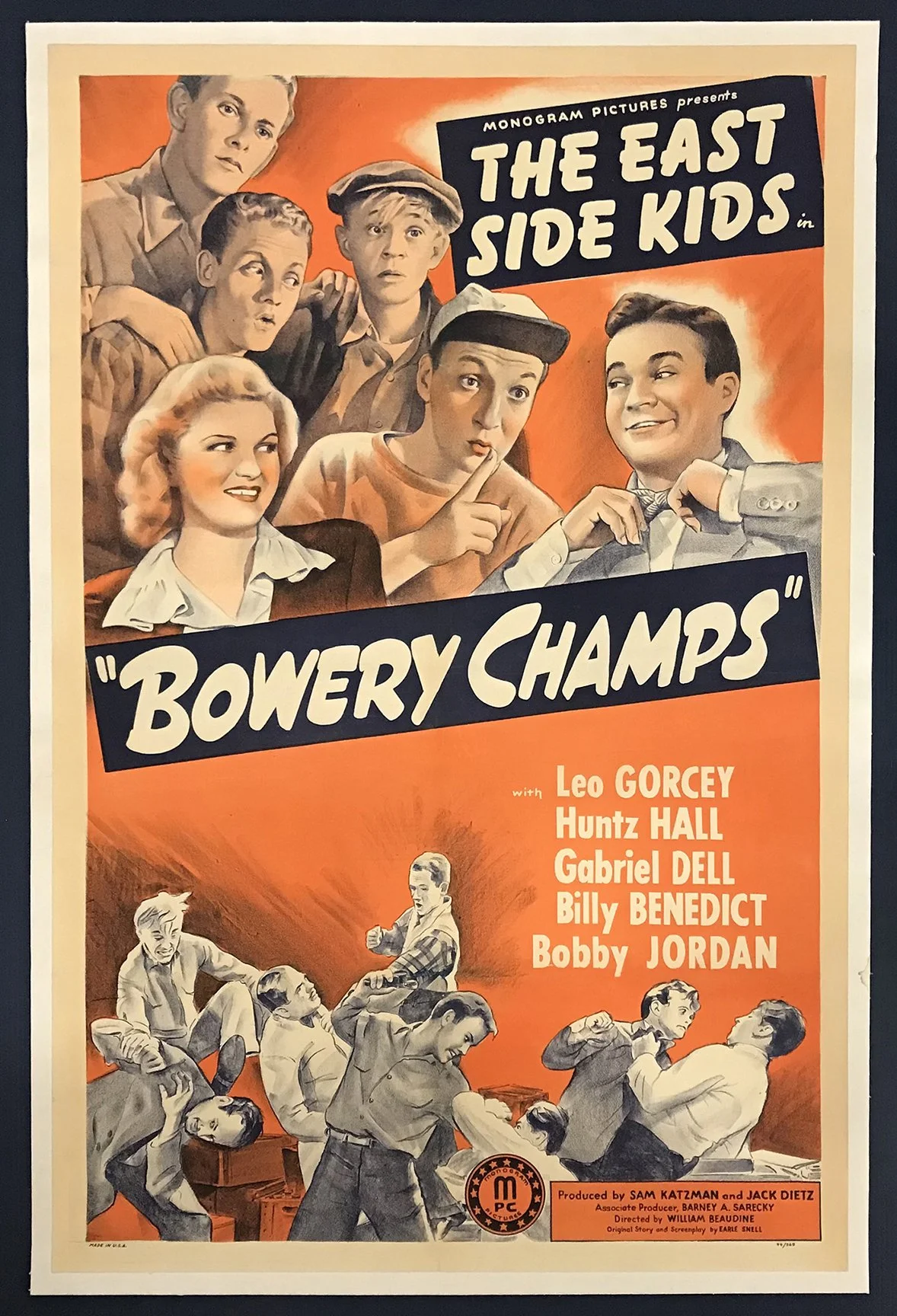 BOWERY CHAMPS (1944) Original One Sheet on Linen