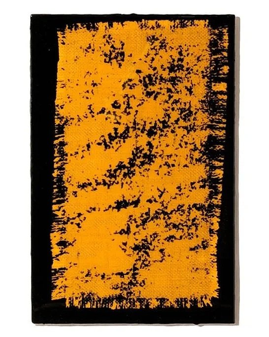 Orange Carpet (2026) 8" x 14"  Epoxy impregnated and compressed fabric on ACM