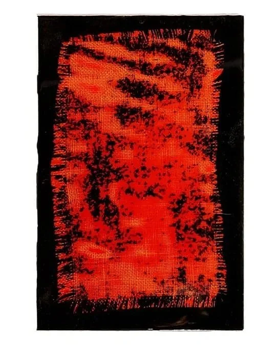 Red Carpet (2026) 8" x 14"  Epoxy impregnated and compressed fabric on ACM