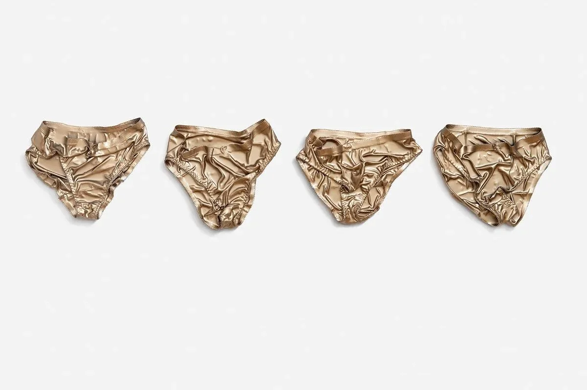 Gold Knickers (2022) life size Imported panties in epoxy painted
