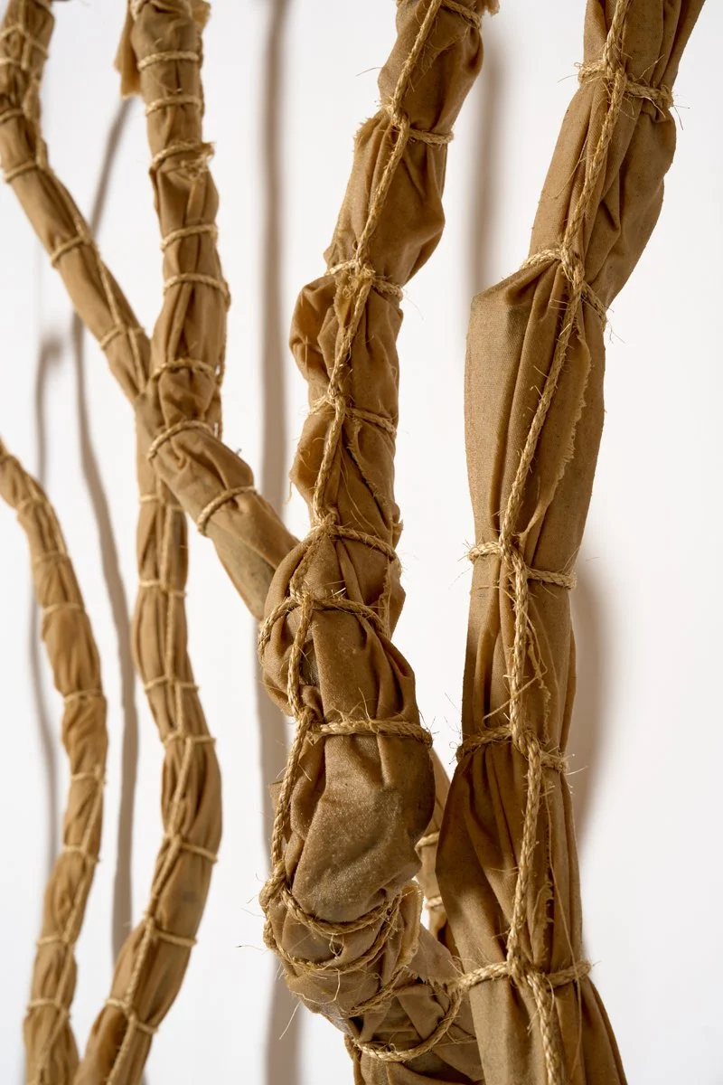 (2026) Mountain Laurel, canvas, jute rope and lead weights