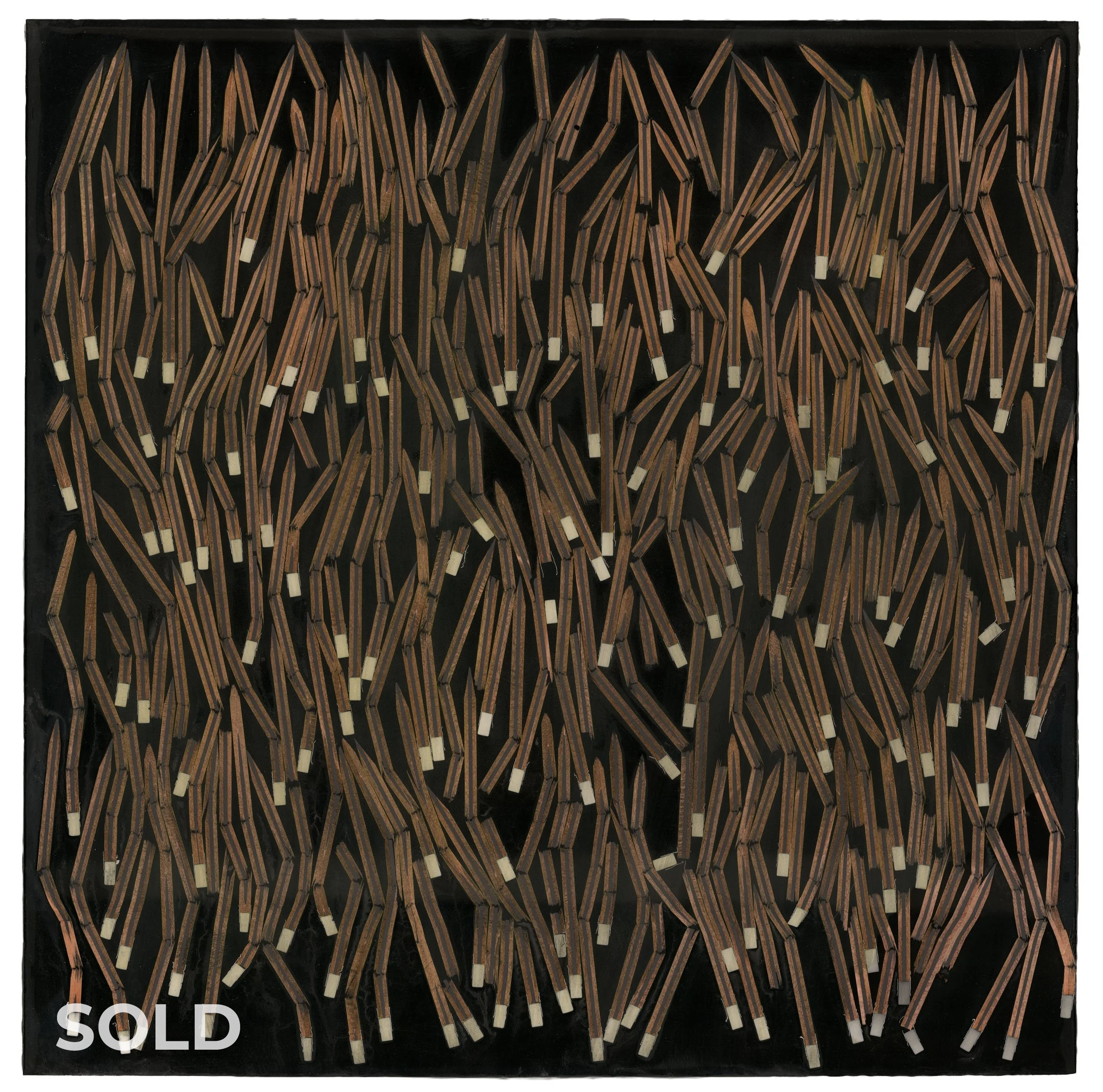 broken pencils 2019 24” x 24” Dissected Pencils in tinted epoxy on plywood
