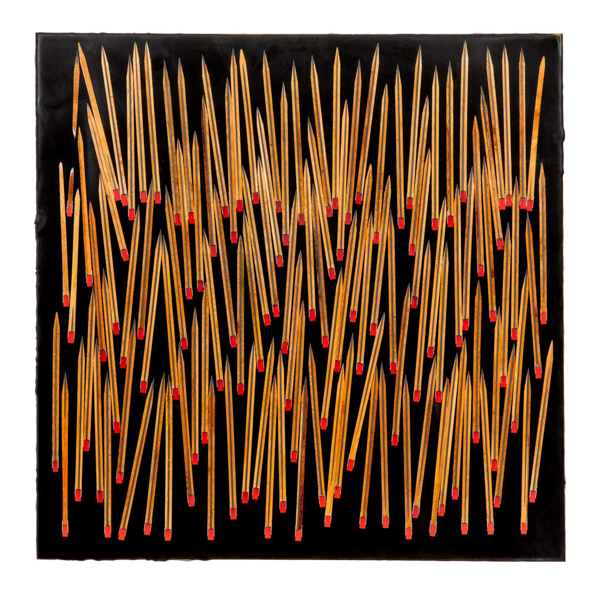 Number 2 on Black (2011) 24" x 24" Dissected Pencils in tinted epoxy on plywood